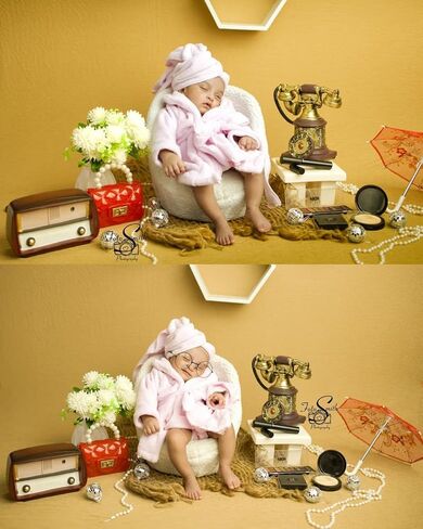 Newborn Photography Props Wooden Table Brown Mini Bedside Table Rustic Square End Table Baby Photoshoot Props Display Risers for Any Newborn Bed and Birthday Cake Smash Photoshoots in Saudi Arabia