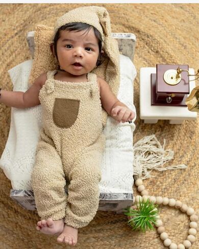 Newborn Photography Props Wooden Table Brown Mini Bedside Table Rustic Square End Table Baby Photoshoot Props Display Risers for Any Newborn Bed and Birthday Cake Smash Photoshoots in Saudi Arabia