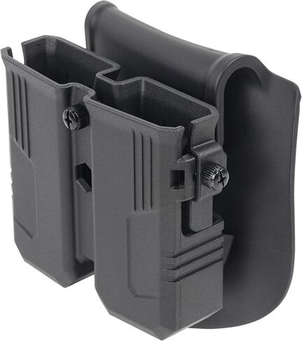 Universal OWB Double Mag Pouch, Adjustable Retention Belt Clip for 9mm .40 Double Stack Magazines in Saudi Arabia