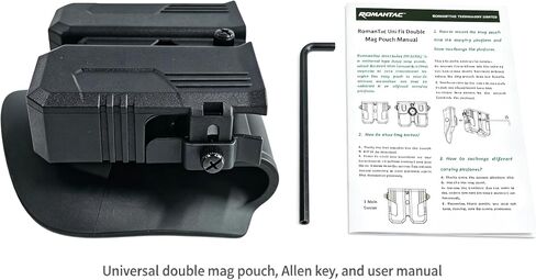 Universal OWB Double Mag Pouch, Adjustable Retention Belt Clip for 9mm .40 Double Stack Magazines in Saudi Arabia