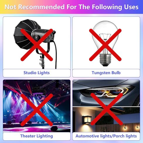 TOTiyea Gel Light Filter Sheets 20 Pack 10 Colors 12mil LED Lights & DIY in Kuwait