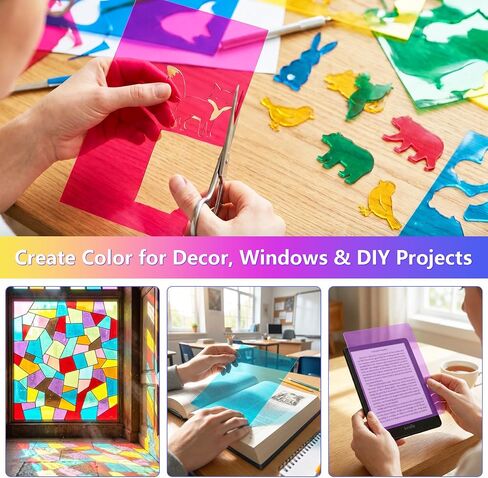 TOTiyea Gel Light Filter Sheets 20 Pack 10 Colors 12mil LED Lights & DIY in Kuwait