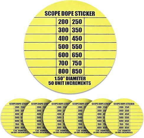 7 Scope DOPE Stickers for Long Range Shooting -Fits Most Rifle Scope Caps in Kuwait