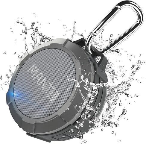 MANTO Bluetooth Speaker IPX5 Waterproof Portable Shower Speaker, 12H Battery, Bluetooth & Micro SD Playback (Up to 32GB, Card Not Included), Compact Design for Travel, Camping, Hiking, and Home in Kuwait