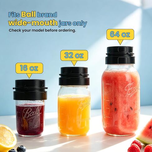 Adapter for 700W Ninja Fit Blender & Ball Wide-Mouth Mason Jars - Blend, Store & Go in Same Jar, Blender Accessory for QB3001SS - Easy to Clean, Dishwasher Safe (Blender & Jar Not included) in Saudi Arabia