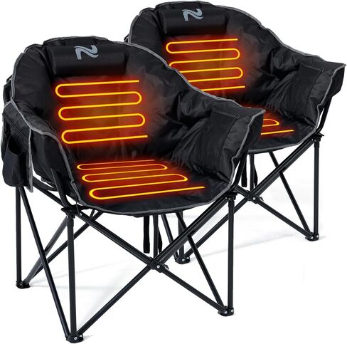 LILYPELLE Oversized Heated Camping Chair, Patio Lounge Chair, 3 Heat Levels in Kuwait