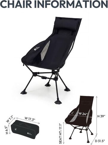 MOBI GARDEN 400Lb High Back Camping Chair, Portable Chair for Adults in Kuwait