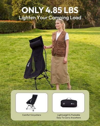 MOBI GARDEN 400Lb High Back Camping Chair, Portable Chair for Adults in Kuwait