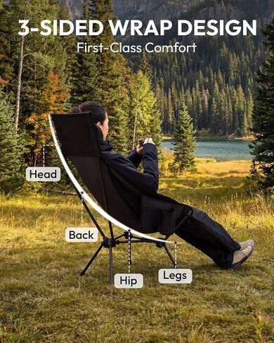 MOBI GARDEN 400Lb High Back Camping Chair, Portable Chair for Adults in Kuwait