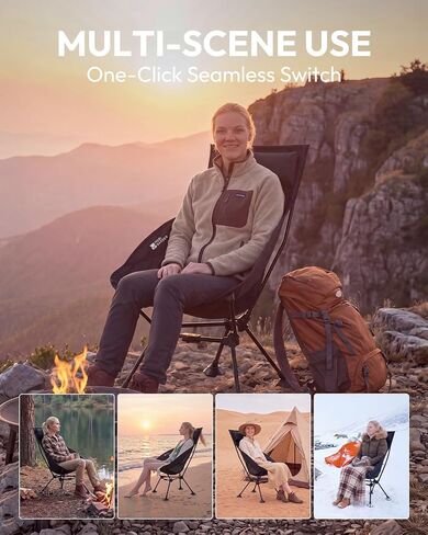 MOBI GARDEN 400Lb High Back Camping Chair, Portable Chair for Adults in Kuwait