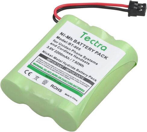 Tectra 2-Pack BT-905 Cordless Phone Battery for Uniden BT905 BT-800 BT-1006 BBTY-0444001 BBTY-0449001 Panasonic P-P501 P-P508 AT&T 200 24032 Cordless Telephones in Kuwait