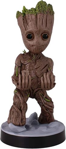 Exquisite Gaming: Guardians of The Galaxy: Toddler Groot - Original Mobile Phone & Gaming Controller Holder, Device Stand, Cable Guys, Marvel Licensed Figure, Black in Kuwait