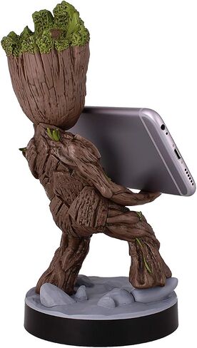 Exquisite Gaming: Guardians of The Galaxy: Toddler Groot - Original Mobile Phone & Gaming Controller Holder, Device Stand, Cable Guys, Marvel Licensed Figure, Black in Kuwait
