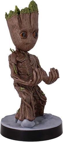 Exquisite Gaming: Guardians of The Galaxy: Toddler Groot - Original Mobile Phone & Gaming Controller Holder, Device Stand, Cable Guys, Marvel Licensed Figure, Black in Kuwait