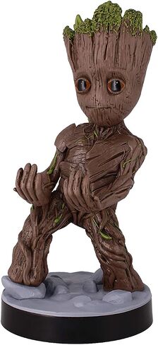 Exquisite Gaming: Guardians of The Galaxy: Toddler Groot - Original Mobile Phone & Gaming Controller Holder, Device Stand, Cable Guys, Marvel Licensed Figure, Black in Kuwait