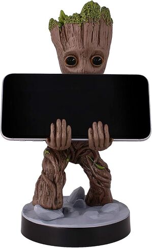 Exquisite Gaming: Guardians of The Galaxy: Toddler Groot - Original Mobile Phone & Gaming Controller Holder, Device Stand, Cable Guys, Marvel Licensed Figure, Black in Kuwait