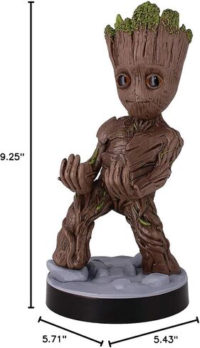 Exquisite Gaming: Guardians of The Galaxy: Toddler Groot - Original Mobile Phone & Gaming Controller Holder, Device Stand, Cable Guys, Marvel Licensed Figure, Black in Kuwait
