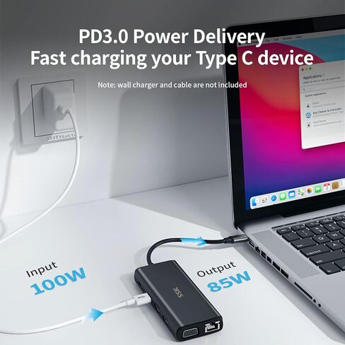 SSK 11 in 1 USB C Docking Station Type C Triple Display Multiport Adapter in Kuwait