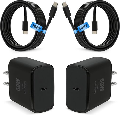 60W Super Fast Charger USB C for Samsung, 2Pack 10FT Type C Charging Cable in Kuwait