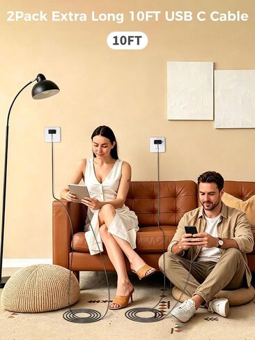 60W Super Fast Charger USB C for Samsung, 2Pack 10FT Type C Charging Cable in Kuwait