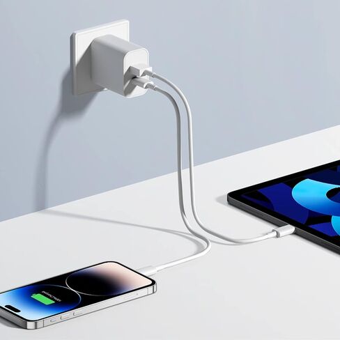 USB C Charger Block for iPhone 16 15, 3-Pack 20W Dual Port Fast Charger, Type C Charger Fast Charging Plug Adapter Compatible with iPhone 16 Pro Max 15 14 13 12, iPad, Samsung Galaxy and Android Phone in Kuwait
