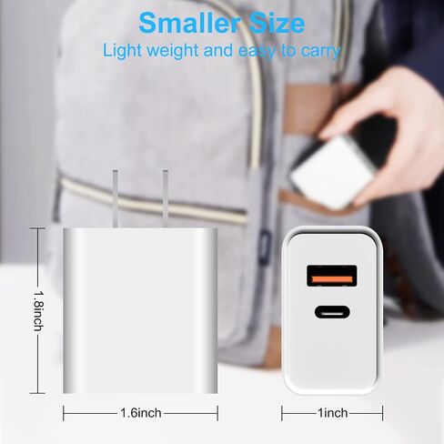 USB C Charger Block for iPhone 16 15, 3-Pack 20W Dual Port Fast Charger, Type C Charger Fast Charging Plug Adapter Compatible with iPhone 16 Pro Max 15 14 13 12, iPad, Samsung Galaxy and Android Phone in Kuwait