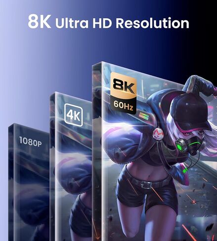 NEWCARE HDMI 2.1 Switch 3 in 1 Out 4K@120Hz, Aluminum 3 Ports HDMI Switcher Splitter with Remote, Supports 8K@60Hz 48Gbps HDR10+ 3D Dolby VRR HDCP 2.3 for TV PS5 Xbox Laptop Projector in Kuwait