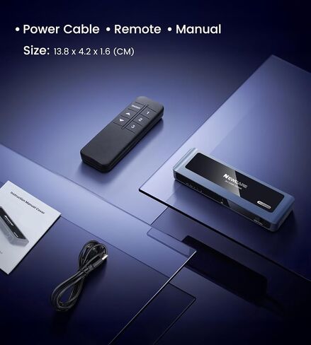 NEWCARE HDMI 2.1 Switch 3 in 1 Out 4K@120Hz, Aluminum 3 Ports HDMI Switcher Splitter with Remote, Supports 8K@60Hz 48Gbps HDR10+ 3D Dolby VRR HDCP 2.3 for TV PS5 Xbox Laptop Projector in Kuwait
