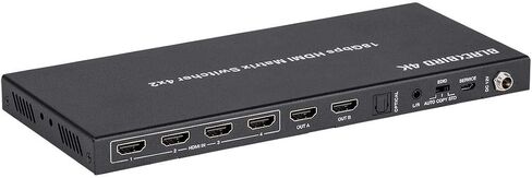 Monoprice Blackbird 4K HDMI Matrix 4x2 HDR 18G 4K@60Hz YCbCr 4:4:4 EDID Coaxial Audio Powered Switch Control Remote (139667) in Kuwait