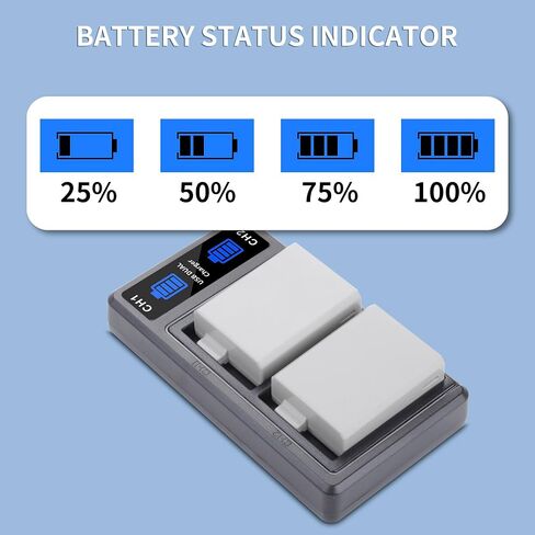 LP-E5 Batteries (2 Pack, 1900mAh) and Dual USB Charger Compatible with Canon EOS Rebel XS, Rebel T1i, Rebel XSi, 1000D, 500D, 450D, Kiss X3, Kiss X2, Kiss F in Kuwait