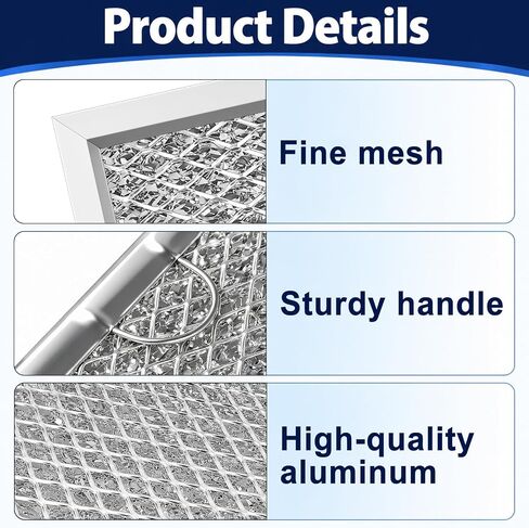 4Pcs Microwave Grease Filter for GE JVM3160RF1SS JVM3160RF2SS JVM3160RF3SS JVM3160RF4SS JVM3160RF5SS JVM3160RF6SS, Aluminum Mesh Material in Kuwait