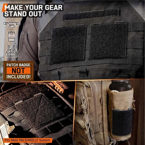 6 Pack Molle Hook & Loop Panel Set Molle Patch Panel 4 Pcs 4" x 4" and 2 Pcs 10" x 6" Tactical Attachment for Morale Accessories and Backpack in Saudi Arabia