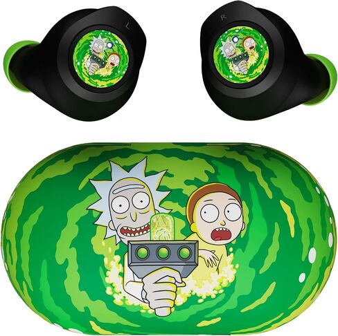Rick and Morty Portal Wireless Bluetooth Earbuds with Charging Case, Built-in Mic, 30 Hr Playtime, Officially Licensed| Rick and Morty Gifts for Men, Women, Teens and All Fans (Rick and Morty Portals) in Saudi Arabia