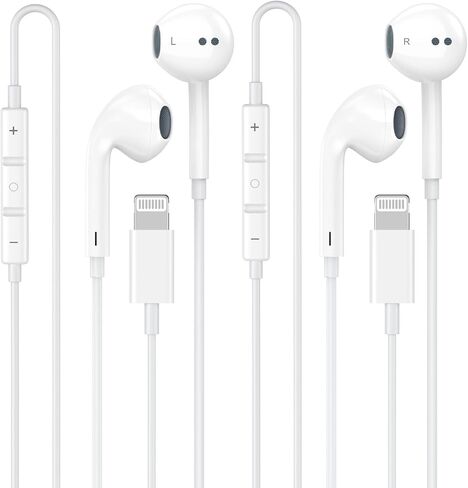 2 Pack for iPhone Headphones Wired Earbuds/Earphones with Built-in Remote to Control Music, Phone Calls, and Volume Compatible with iPhone 14 13 12 11 Pro Max XS XR X 8 7 6 in Kuwait