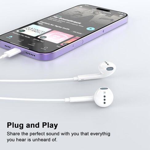 2 Pack for iPhone Headphones Wired Earbuds/Earphones with Built-in Remote to Control Music, Phone Calls, and Volume Compatible with iPhone 14 13 12 11 Pro Max XS XR X 8 7 6 in Kuwait