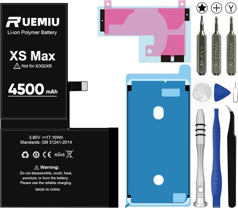 Battery for iPhone Xs Max, Upgraded 4500mAh Durable High-Capacity Replacement with Repair Tool Kit, Compatible with A1921 A2101 A2102 A2104 in Kuwait