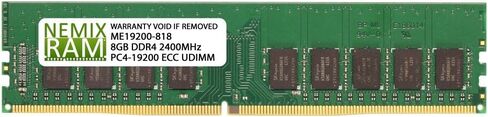 NEMIX RAM 8GB (1X8GB) DDR4 2400MHZ PC4-19200 1Rx8 1.2V CL17 288-PIN ECC Unbuffered UDIMM Compatible with Dell SNPMT9MYC/8G A9654881 for PowerEdge Server in Kuwait