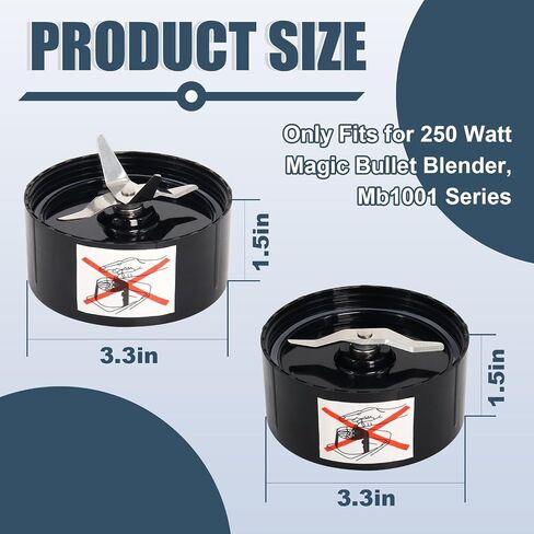 Dual Cross + Flat Cutting Blade Set Compatible with Magic Bullet MB1001 in Kuwait