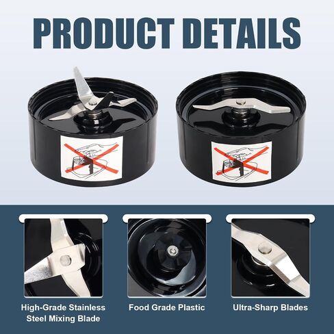 Dual Cross + Flat Cutting Blade Set Compatible with Magic Bullet MB1001 in Kuwait