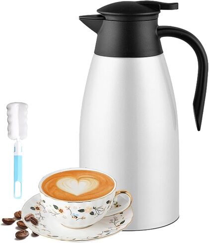 70oz Thermal Coffee Carafe for keeping hot,Updated Carafes for hot liquid, Stainless Steel Insulated Thermal Pot for Coffee, Hot Water,Keep Hot 12 Hours (Black 2.1 L) in Saudi Arabia