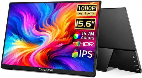 CAPERAVE 17.3" Portable Monitor 4K, 500 Nits 3840 * 2160p 100% Adobe RGB Travel Monitor with Bulit-in Kickstand & Speakers, Portable Computer Monitor, External Monitors for Laptop PC Xbox Switch PS4/5 in Kuwait