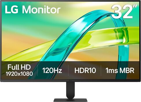 LG 32U401B-B 32-inch Full HD (1920 x 1080) Gaming Monitor, 120Hz, HDR10, Switch, Reader Mode, Flicker Safe, HDMI, Tilt Stand, Black in Kuwait