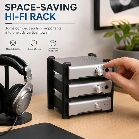 SplashNColor Stack Tower Mount Compatible with Schiit Minis Vali 2 Magni 3 Modi Multibit Loki Modi – Vertical Audio Gear Organizer | Corner Screw Bracket | Space Saving Hi Fi Rack in Saudi Arabia
