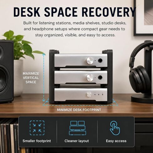 SplashNColor Stack Tower Mount Compatible with Schiit Minis Vali 2 Magni 3 Modi Multibit Loki Modi – Vertical Audio Gear Organizer | Corner Screw Bracket | Space Saving Hi Fi Rack in Saudi Arabia