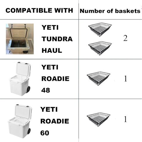 2 Pack Cooler Basket for Yeti Tundra Haul,Stays Food Chilled and Dry, Compatible with Other Cooler Accessories Cooler Locks, Dividers, Ice etc in Kuwait