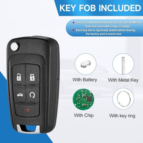 2 Pcs Key Fob Replacement fits for Chevy Equinox Camaro 10-19 Malibu 14-16 Impala 14-19 Sonic 12-17 Cruze 11-16 Terrain 10-19 Buick Lacrosse Regal Verano Encore Allure Car Keyless Entry YG0G21TB2 in Kuwait
