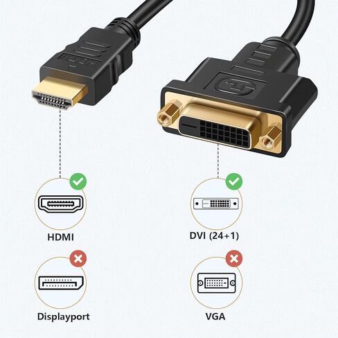HDMI to DVI Adapter Cable 10 Pack Bi-Directional 1080P in Kuwait