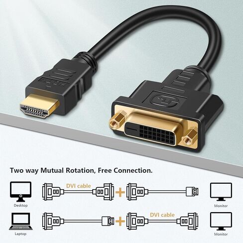 HDMI to DVI Adapter Cable 10 Pack Bi-Directional 1080P in Kuwait
