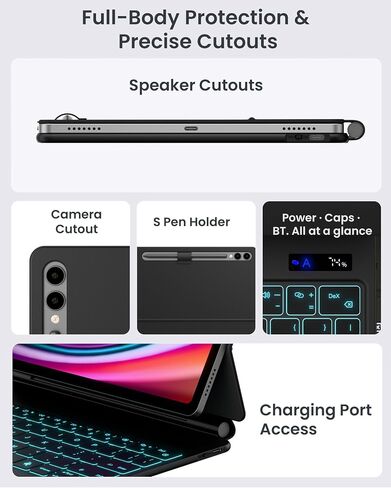typecase Keyboard Case for Galaxy Tab 12.4-inch, Trackpad, Magnetic in Kuwait