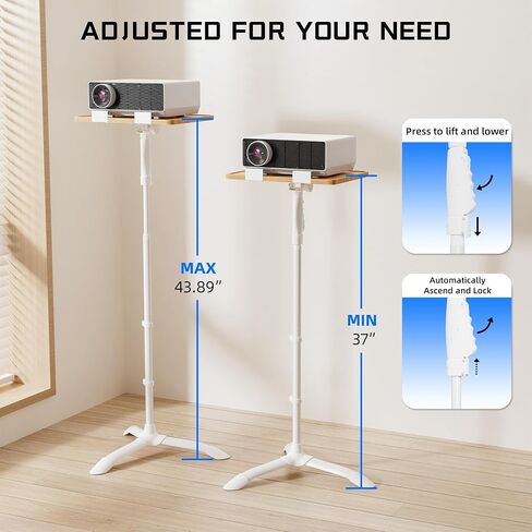 ETHU Laptop Floor Stand with One-Hand Adjust & Safety Lock, Oak in Kuwait